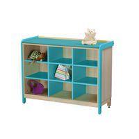 Meuble de déshabillage 9 cases sans portes Lili coloris bleu turquoise - Image 2