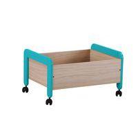 Bac à jouets sur roulettes Lili piétement bleu turquoise - Image principale