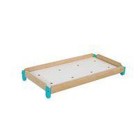Lit modulaire empilable Lili 120 x 60 cm piètement bleu turquoise - Image principale