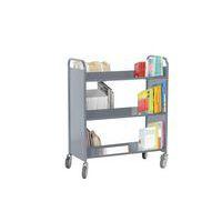 Chariot à livres double face, 6 tablettes inclinées - Image 2
