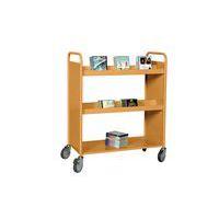 Chariot à livres double face, 4 bacs CD/DVD coloris orange RAL 2004 - Image 3