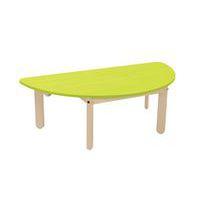 Table Lili demi-ronde, plateau couleur, piétement bois hêtre - Image principale