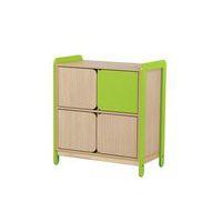 Meuble Lili hauteur 98 cm 2 colonnes 4 portes coloris vert - Image principale