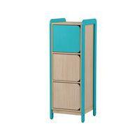 Meuble Lili hauteur 137 cm 1 colonne 3 portes coloris bleu turquoise - Image principale
