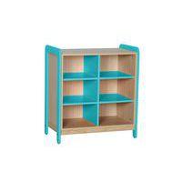 Meuble 2 colonnes 6 niches Lili hauteur 98 cm coloris bleu turquoise - Image principale