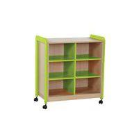 Meuble Lili 2 colonnes 6 niches avec roulettes hauteur 98 cm coloris vert - Image principale