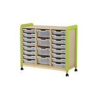 Meuble colonnes à casiers Lili 3 col / 16+4 casiers Ht 98 cm 9207 Vert - Image principale