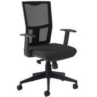 Fauteuil de bureau Ritz accoudoirs fixes assise tissu coloris noir - Image principale