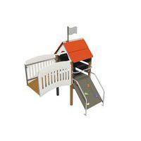 Structure Fripounette additionnelle bois - scellement - orange/bleu-Wiki Cat - Image principale