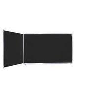 Tableau dyptique émaillé noir cadre alu strié naturel - Manutan Expert - Image principale