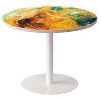 Guéridon bas Easy Office pied métal Ø 80 cm plateau coloris décor Camaïeu - Image principale