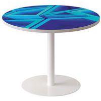 Guéridon bas Easy Office pied métal Ø 80 cm plateau coloris décor Triangle - Image principale