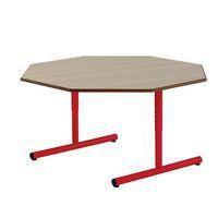 Table régl. Chloé octog. pied dégag. latéral plat. hêtre - Mobidecor - Image 5