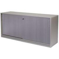 Meuble bas Majix 2 portes coulissantes coloris chêne gris/aluminium - Image principale