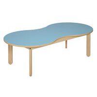 Table Lili cacahuète, plateau couleur, piétement bois hêtre - Image principale