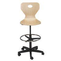 Chaise dessinateur Fidji piétement plastique coque bois - Image 2