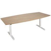 Table tonneau Oréa réglable en hauteur 200x100cm coloris Chêne/Blanc - Image principale