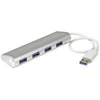 Hub USB 3.0 compact à 4 ports avec câble intégré - Argent - Image principale