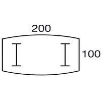 Table tonneau Oréa réglable en hauteur 200x100cm coloris Chêne/Blanc - Image 2