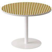 Guéridon Easy Office bas pied métal Ø 80 cm plateau Décor Safran - Image principale