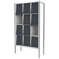 Présentoir à revues Ellipse 12 cases structure métal volets anthracite 7016 - Image principale