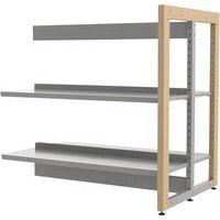 Rayonnage double face sur pieds structure bois/métal Ellipse - Manutan Expert - Image principale