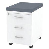 Caisson mobile 3 tiroirs blanc + coussin M1 GRIS B01/15 - Image principale