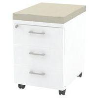 Caisson mobile 3 tiroirs blanc + coussin M1 BEIGE B01/9 - Image principale