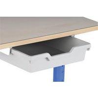 Table fixe Chloé plateau rectangle beige casier 4 pieds- Mobidecor - Image 3