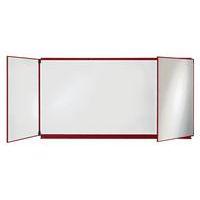 Tableau triptyque 1 x 2 m émaillé blanc cadre aluminium laqué rouge - Image principale