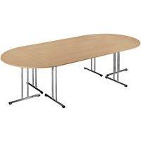 Table Pliante Demi Rond Chromeline 140 Chêne pied Chromé - Image 3