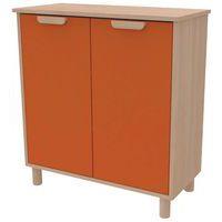 Meuble étagères Filou avec portes sur pieds orange de Sienne - Image principale