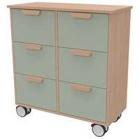 Meuble Filou 6 tiroirs sur roulettes vert opale - Image principale