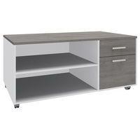Console mobile Urbano 2 tiroirs 120x60 blanc/chêne gris - Image principale