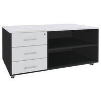 Console mobile Urbano 3 tiroirs 120x60 cm carbone/blanc - Image principale