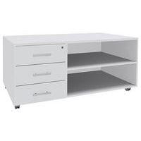 Console mobile Urbano 3 tiroirs 120x60 cm blanc/blanc - Image principale