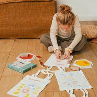 Sac shopping enfant en coton naturel 28.5x24cm - Image 3