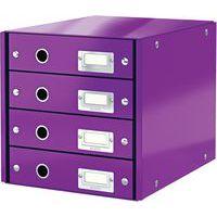 Lot de 3 Bloc de classement Leitz Click & Store, 4 tiroirs Violet - Image principale
