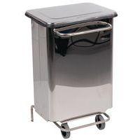 Conteneur mobile à pédale anti-feu inox brillant 70 L - Manutan - Image principale