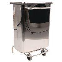 Conteneur mobile à pédale anti-feu inox brillant 70 L - Manutan - Image 5