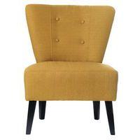 Fauteuil Marwin pied hêtre teinté noir revêtement tissu coloris Safran - Image principale