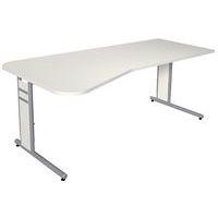 Bureau forme wave 195 cm Blanc Form 4 - Image principale