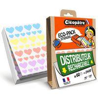 Eco-Pack 2400 gommettes coeur 12/20mm multicolores pastel - Image principale