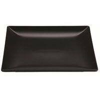 Assiette carrée en grès 18x18x2 cm noir-Kuro - Image principale