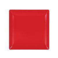 Assiette carrée en grès 21x21x2 cm rouge-Kuro - Image principale