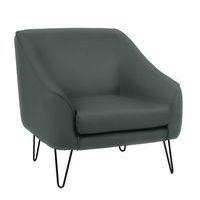 Fauteuil 1 place AYA pied Métal enduit PVC non feu M1 Cendre - Image principale
