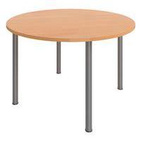 Table réunion 4 pieds métal Ø 120 cm hêtre/alu - Image principale