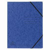 Lot de 25 Chemises à élastique sans rabats carte lustrée - A4-Bleu - Image principale