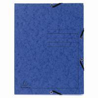 Lot de 25 Chemises à élastique 3 rabats carte lustrée - A4-Bleu - Image principale