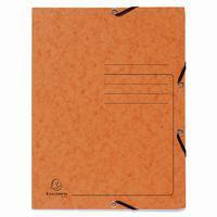 Lot de 25 Chemises à élastique 3 rabats carte lustrée - A4-Orange - Image principale